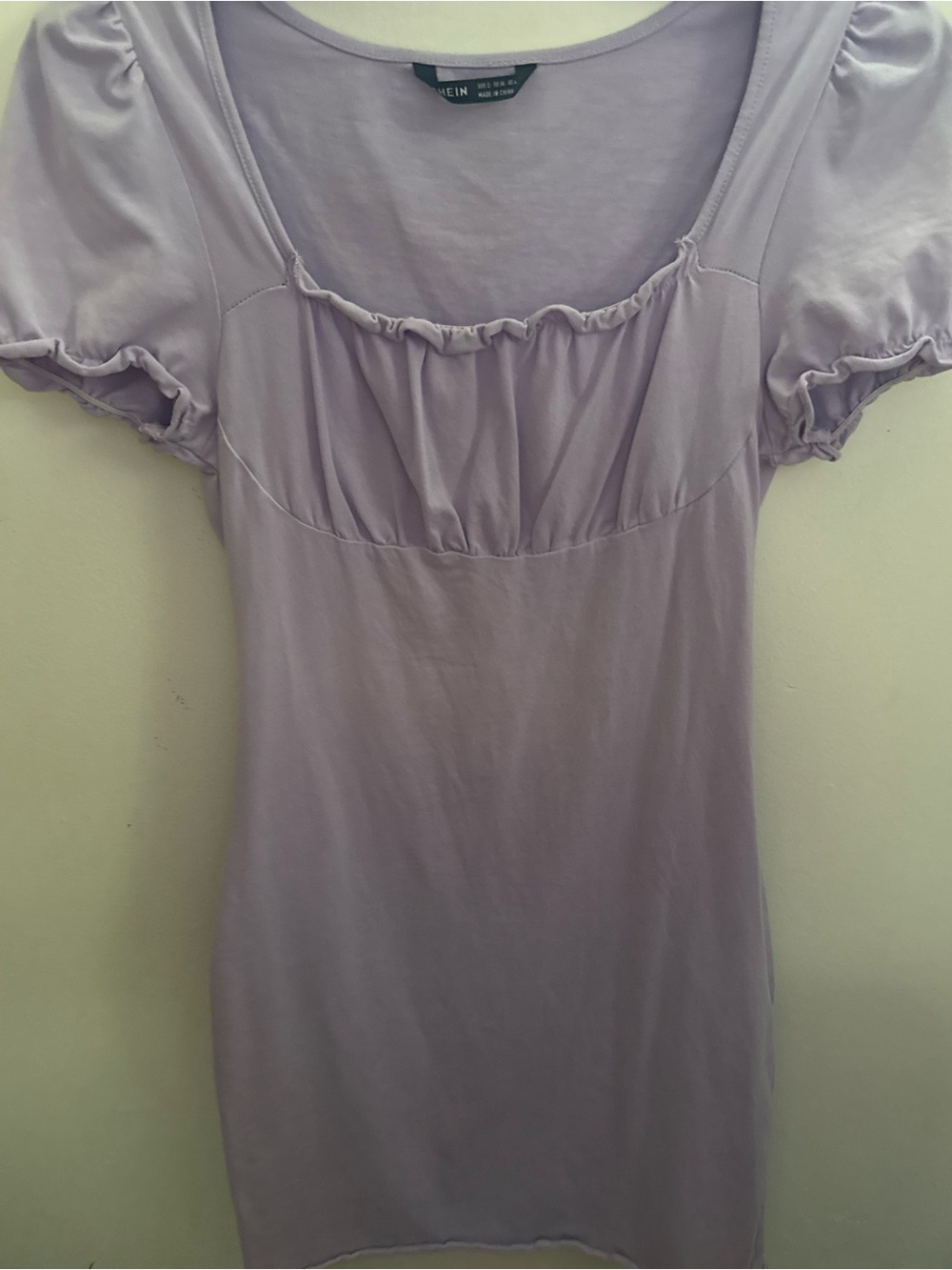 Shein Lavender Scoop Neck Ruffle Sleeve Tee Dress
